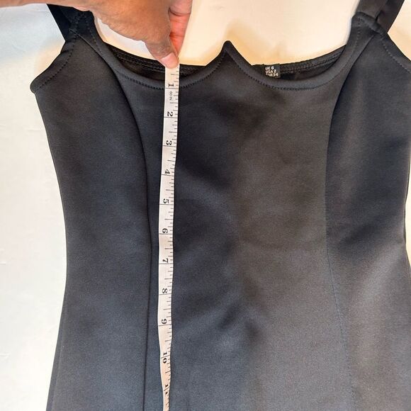 PrettyLittleThing Black Structured Bodice Bodycon Maxi Dress Size 2 - Picture 14 of 16